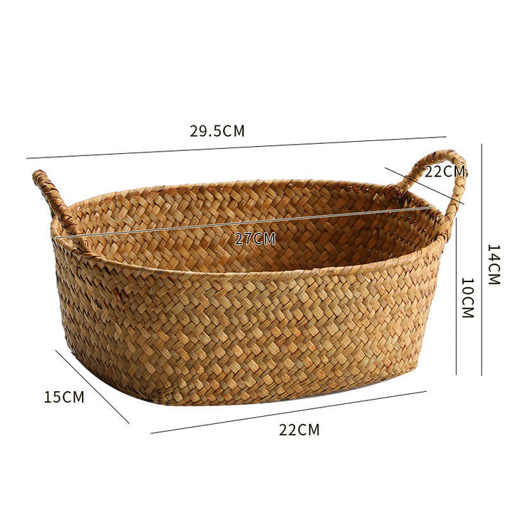 Natural Woven Storage Basket with Ergonomic Handles Kalsten