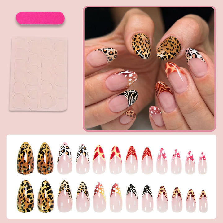 Acrylic nail set with elegant animal and geometric designs Kalsten