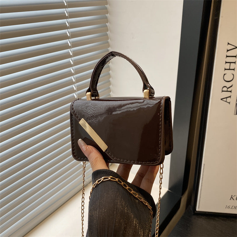 Elegant Patent Leather Handheld Bag
