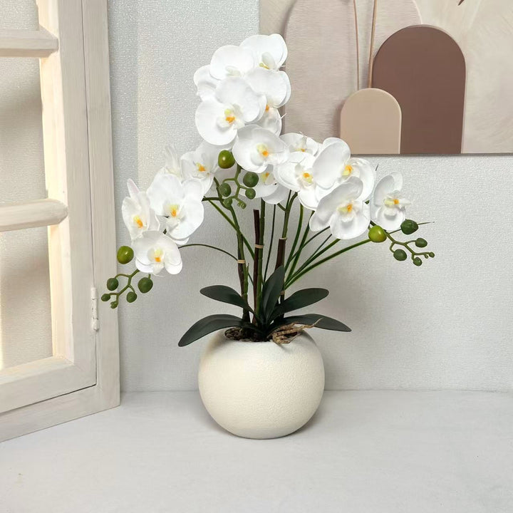 Elegant Artificial Orchid Plant Arrangement for Home Decor