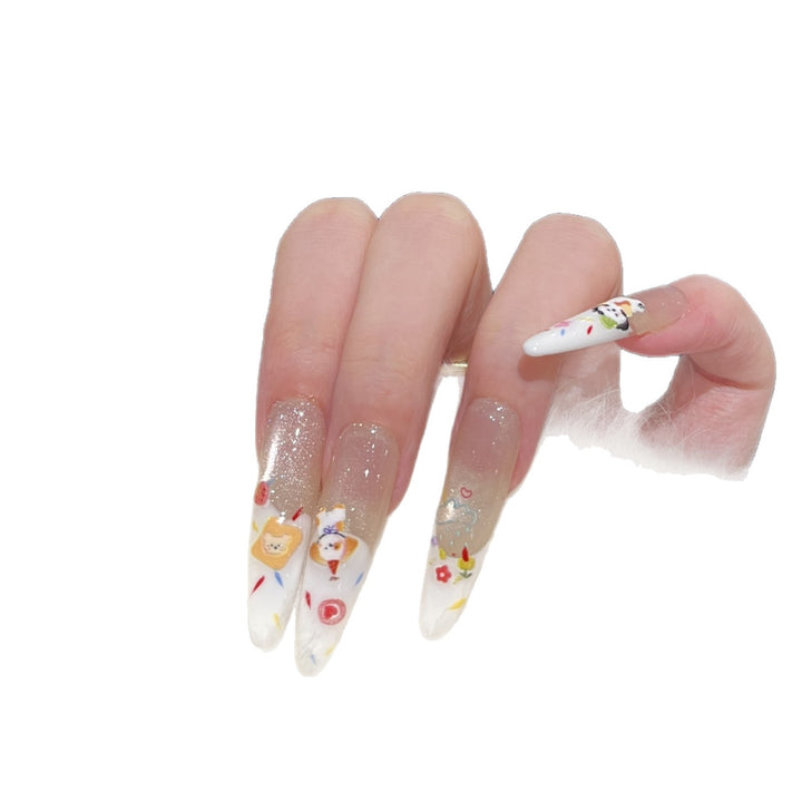 Decorative Press-On Nail Art Set with Glitter Accents Kalsten