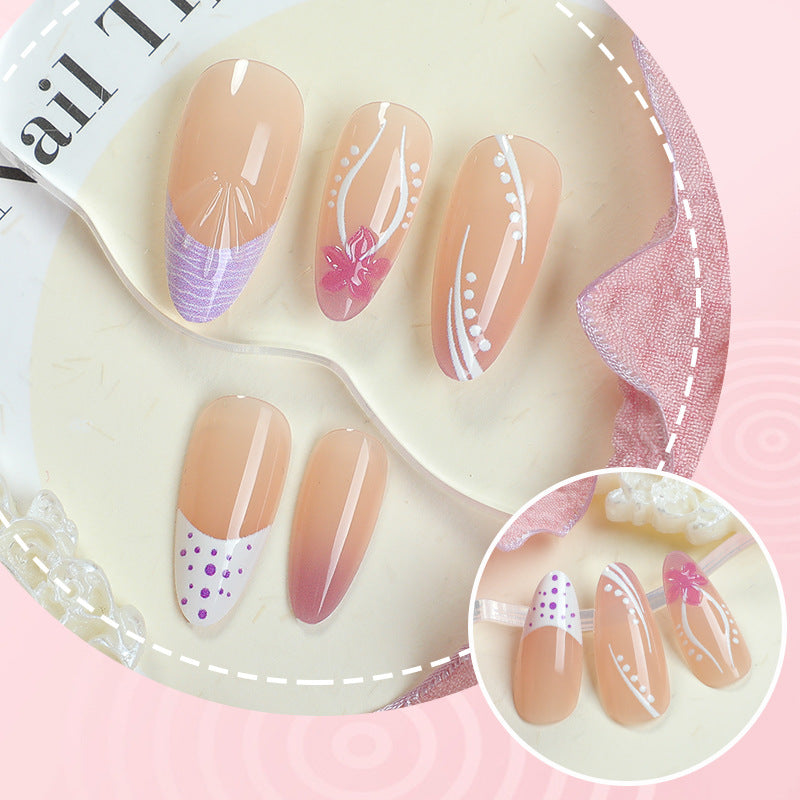 Floral Decorative Press-On Nail Set