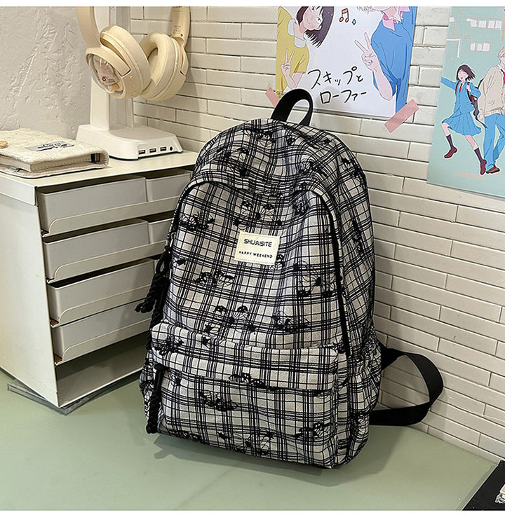 Trendy Checked Backpack Kalsten