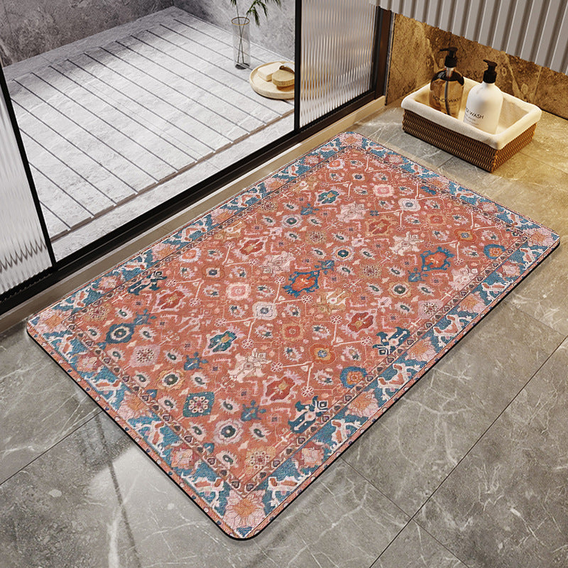 Elegant Floral Bathroom Area Mat Kalsten
