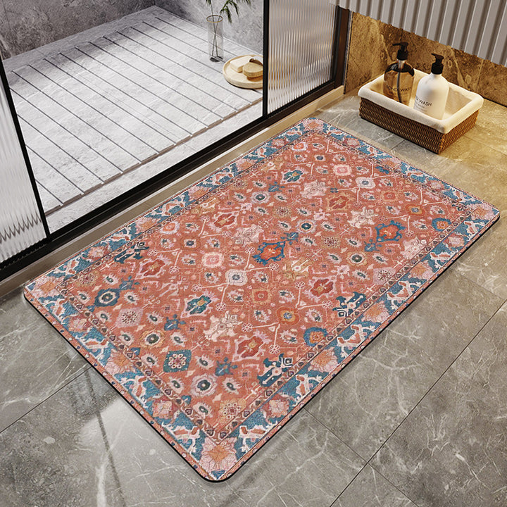 Elegant Floral Bathroom Area Mat Kalsten