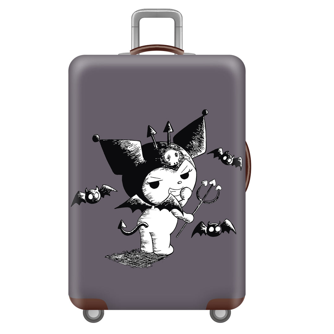 Unisex children's suitcase with reinforced hard shell, telescopic handle and Kuromi motif Kalsten