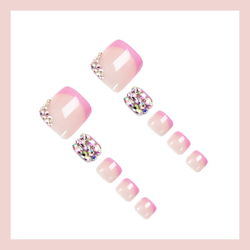 Nail art set with elegant glitter accents and romantic designs Kalsten