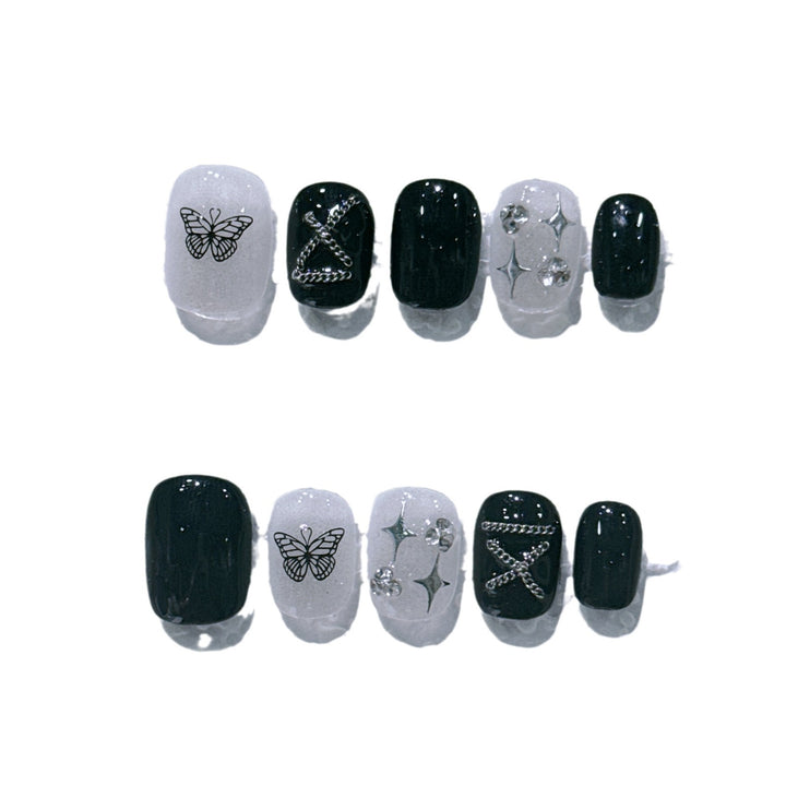 Chic Butterfly-Inspired Press-On Nail Set