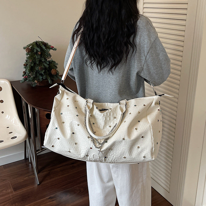 Elegant Textured Travel Duffle Bag Kalsten