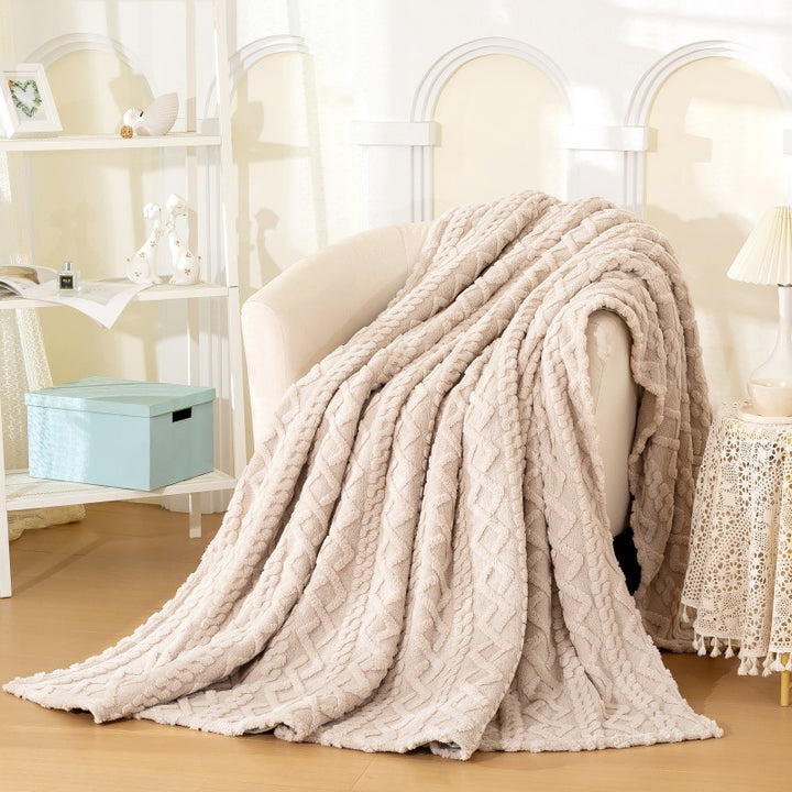 Textured Plush Throw Blanket