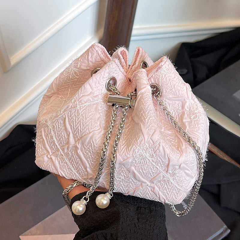 Elegant Drawstring Satin Handbag