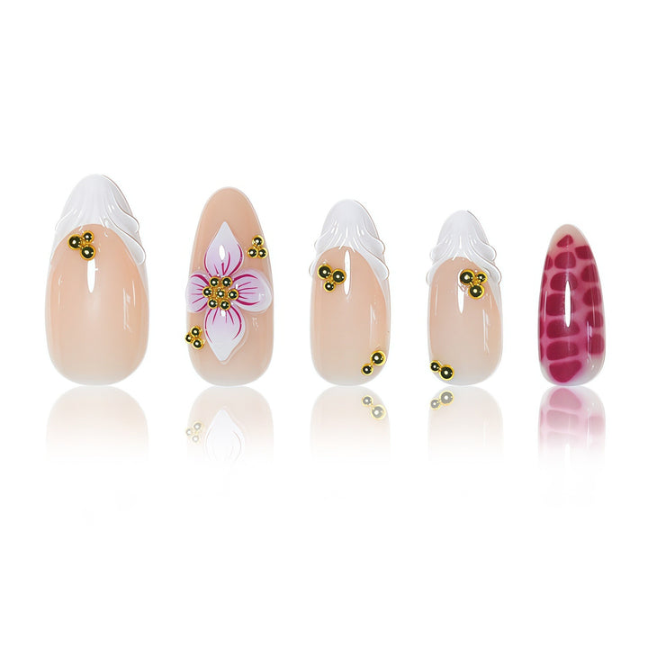 Artistic 3D Floral Design Press-On Nails Kalsten