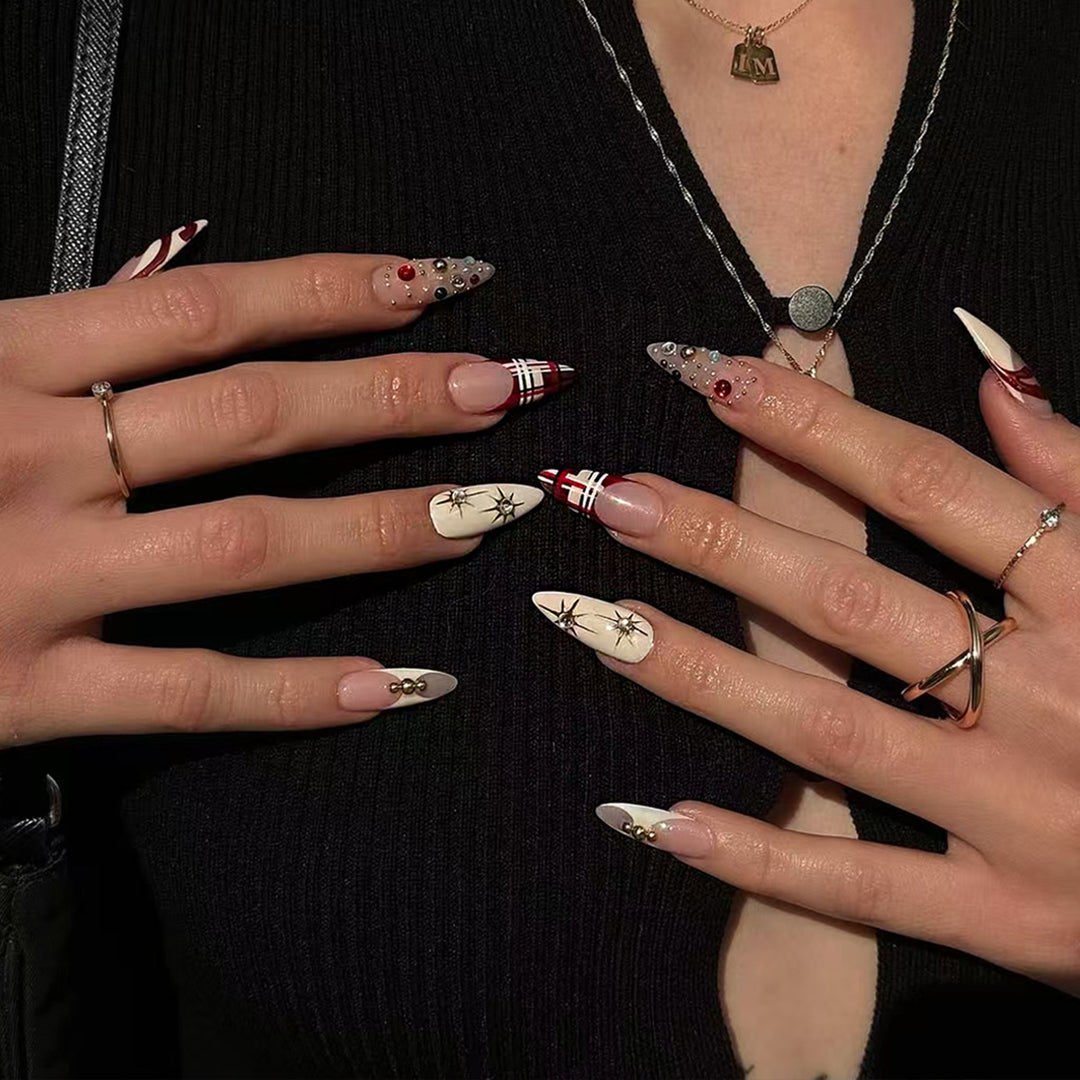 Artificial nails with sparkling details Kalsten
