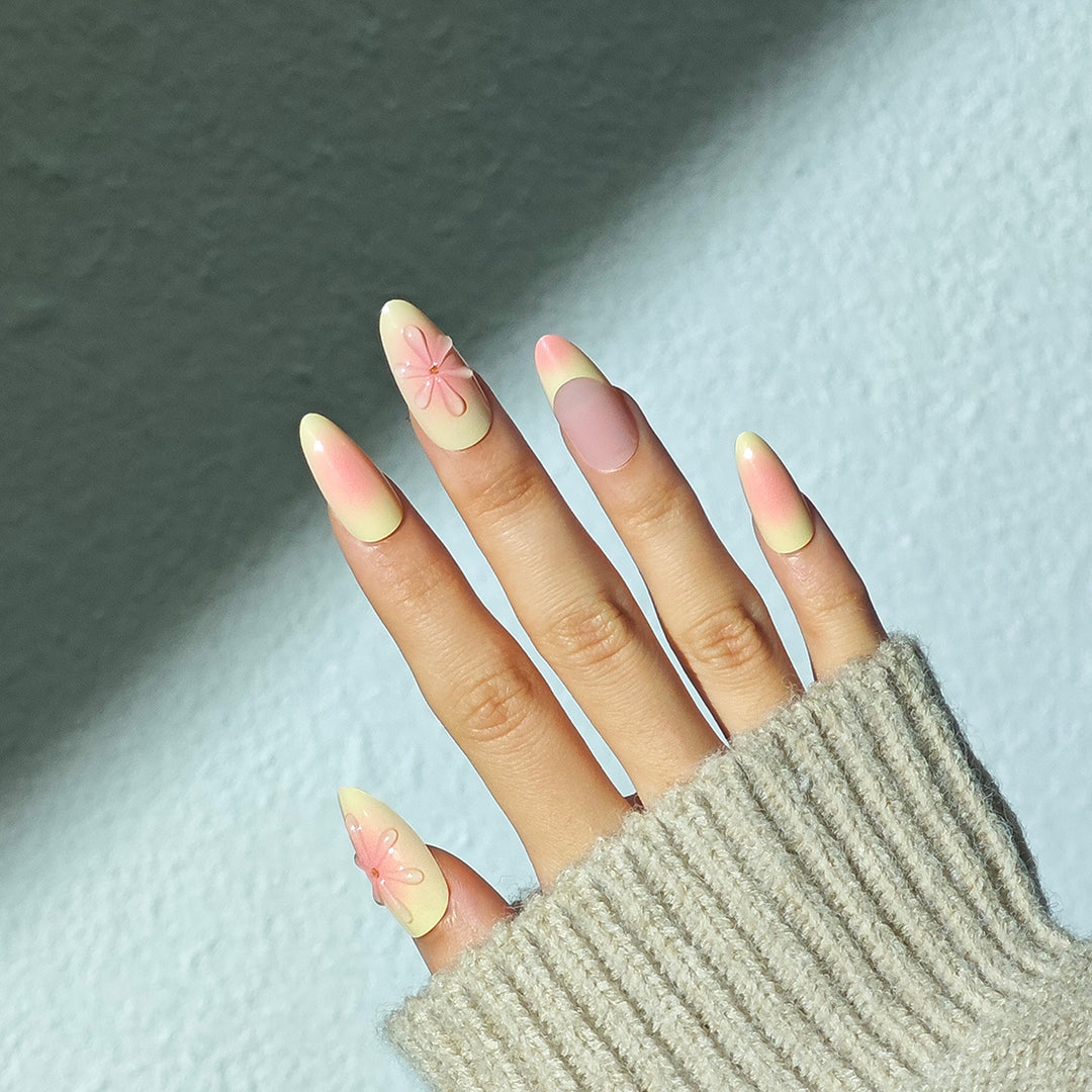 Decorative Floral Press-On Nail Extensions Kalsten