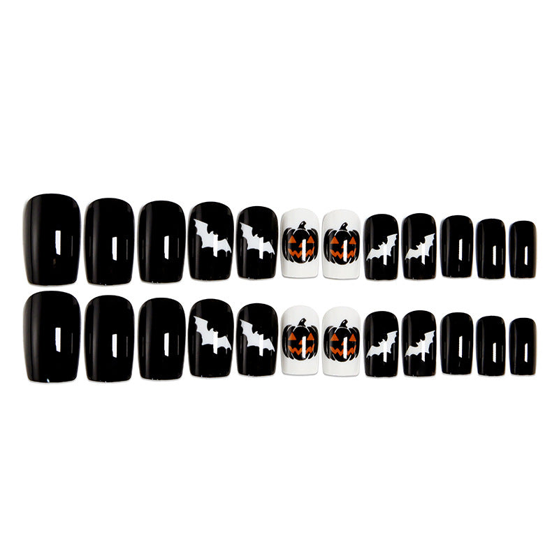 Halloween Artificial Nails with Spider and Pumpkin Design Kalsten