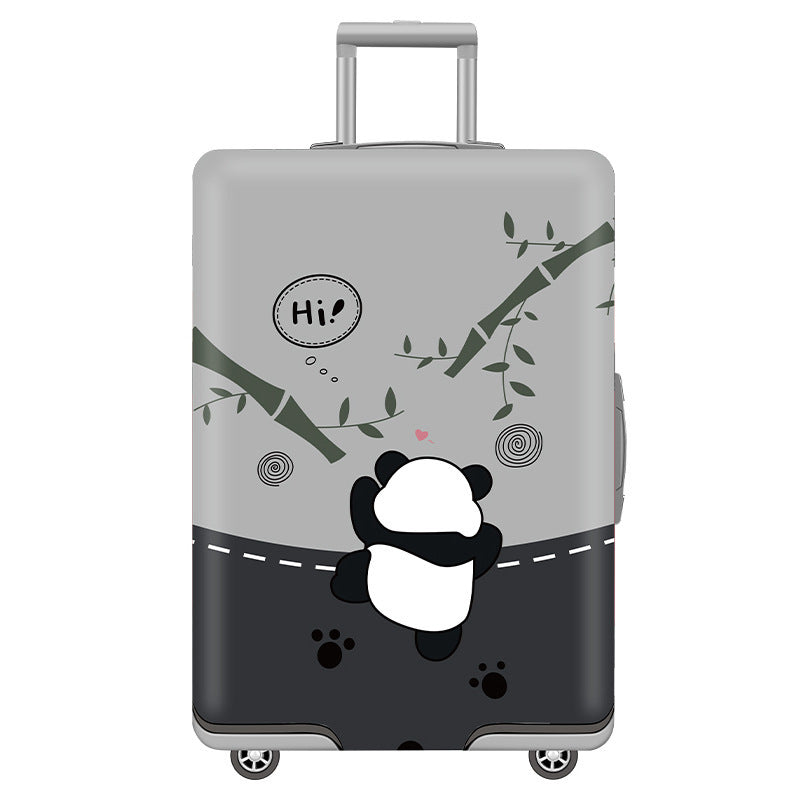 Unisex nan elastic motif suitcase cover made of stretchable polyester with handle and wheel openings Kalsten