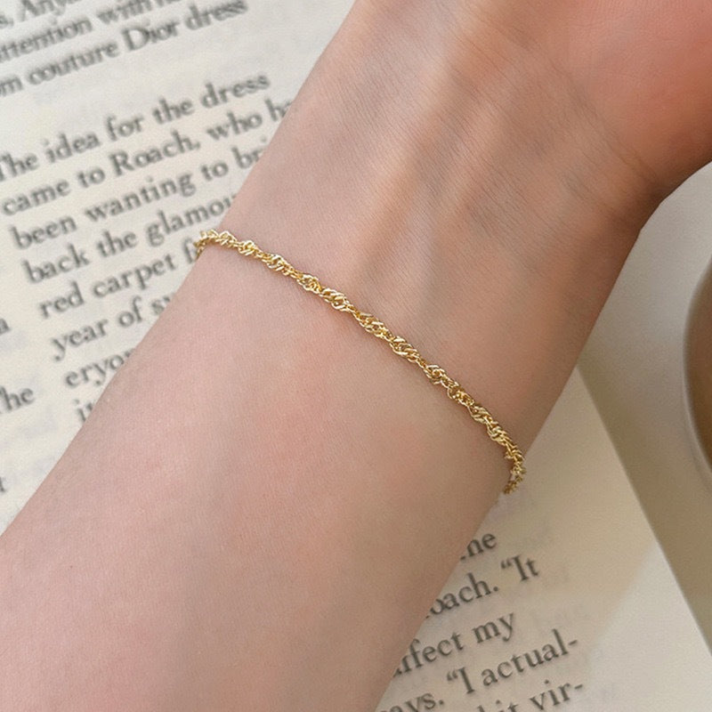 Elegant Twisted Gold Chain Bracelet Kalsten