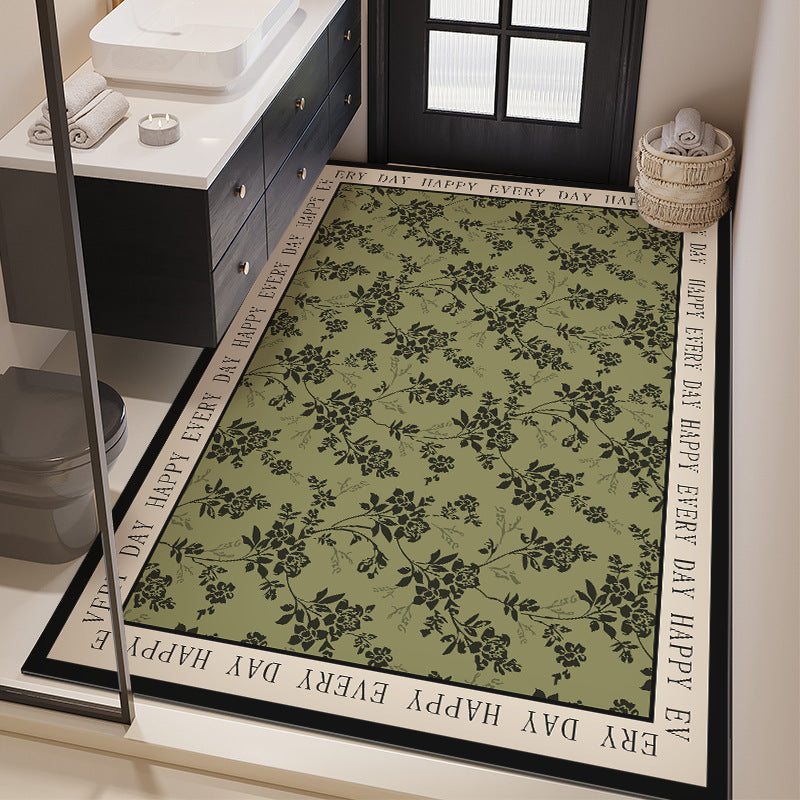 Floral Design Bathroom Mat