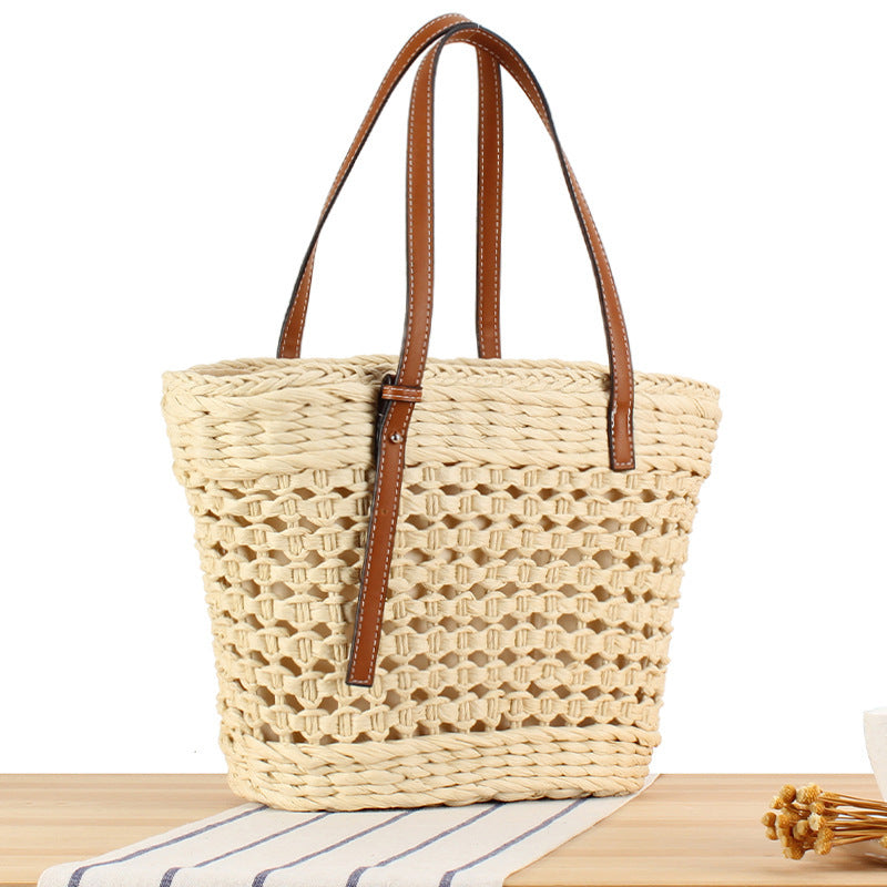 Braided Natural Material Handbag with Comfortable Carry Handle Kalsten