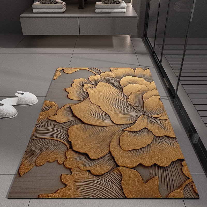 Floral Embossed Bath Mat