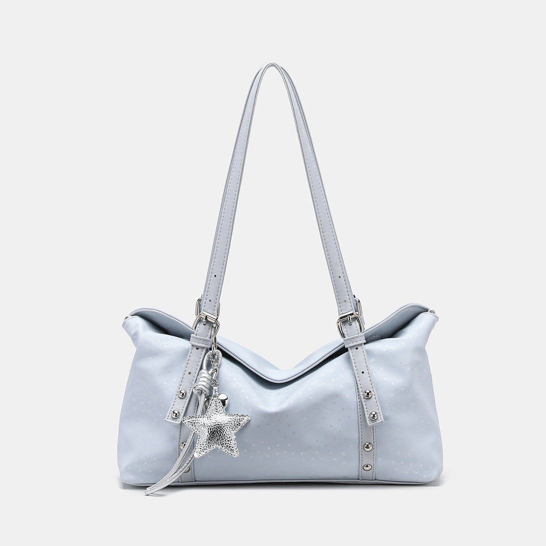 Chic Soft Handheld Tote Bag with Star Charm