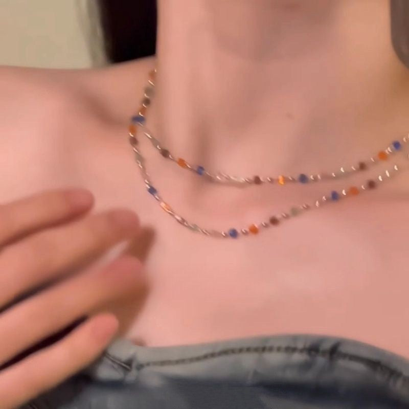 Dainty Beaded Chain Necklace Kalsten