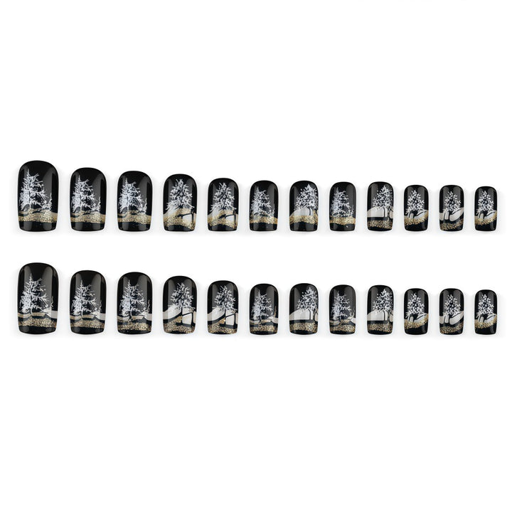 Artificial nails in elegant winter forest design Kalsten
