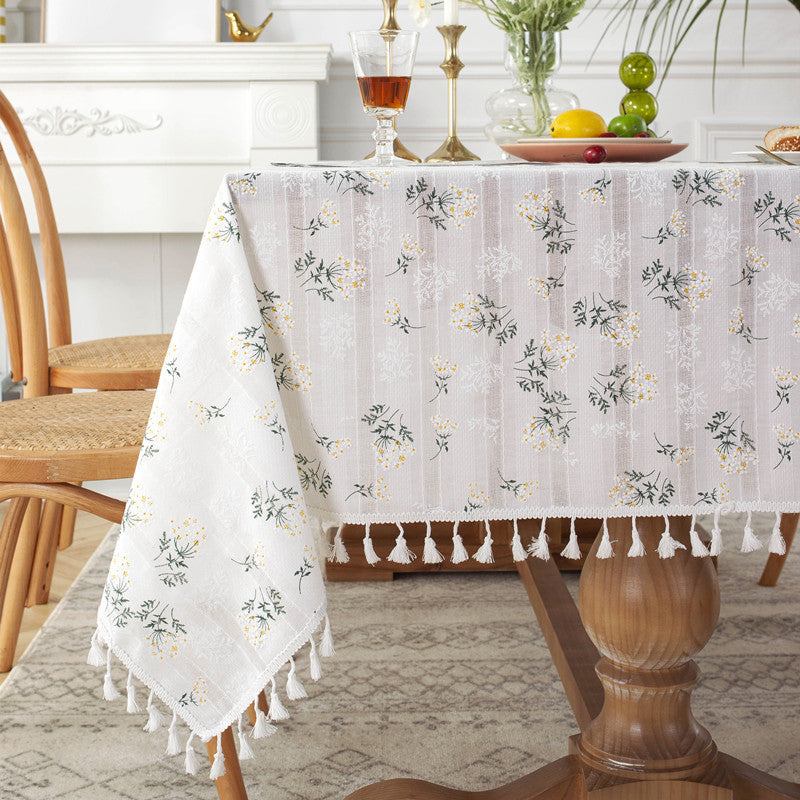 Floral Embroidered Tablecloth