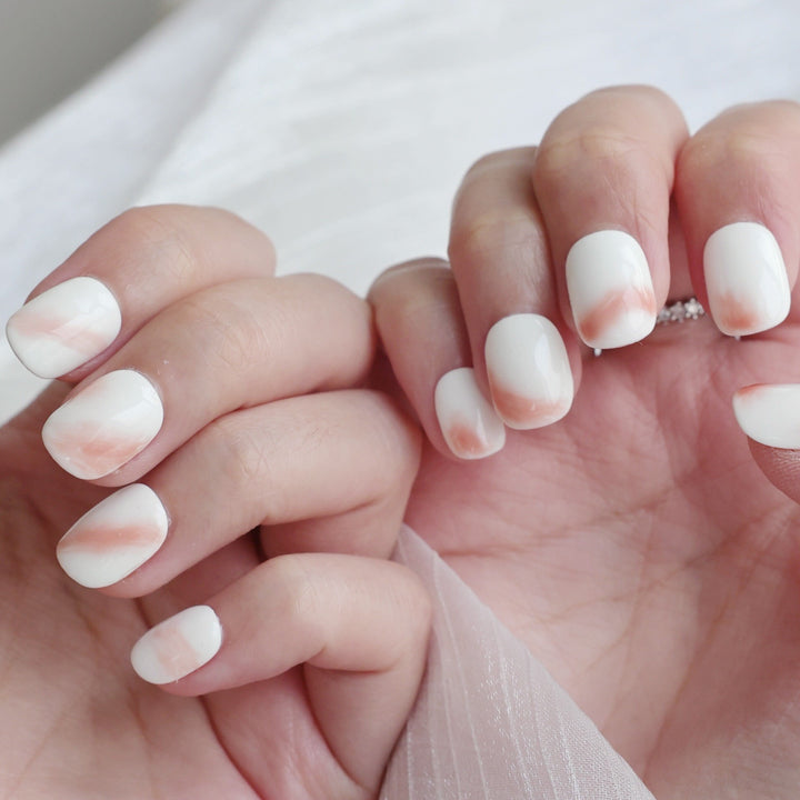 Artistic Press-On Nail Set with Marbled Design