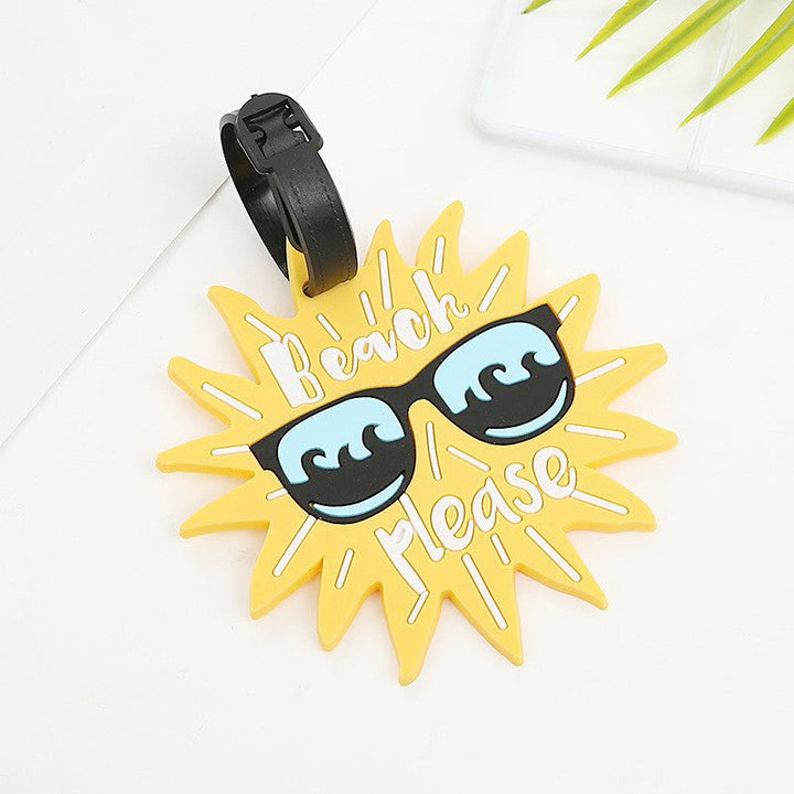 silicone novelty donut luggage tag with adjustable buckle strap and embossed sprinkle design Kalsten