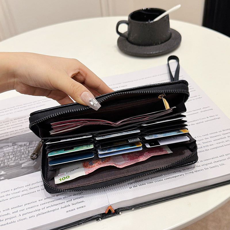 Compact RFID-Blocking Zipper Wallet