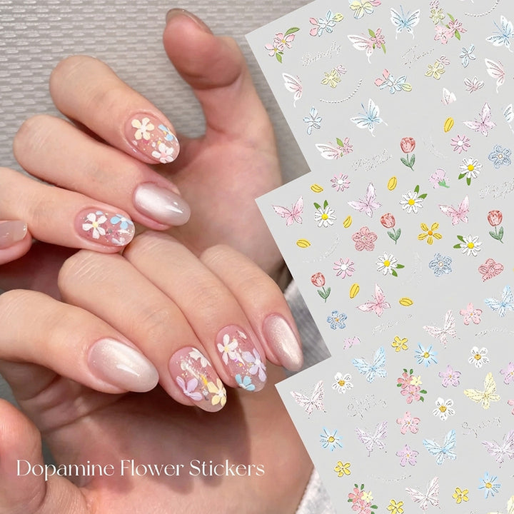 Floral and Butterfly Nail Art Sticker Set