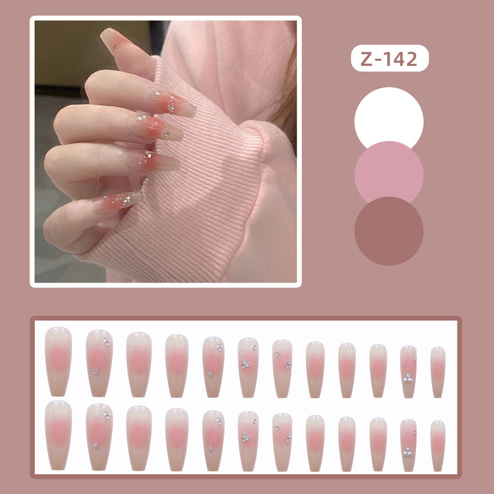 Elegant Crystal-Embellished Press-On Nail Set