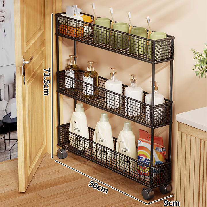 Slim Overdoor Three-Tier Wire Mesh Storage Organizer