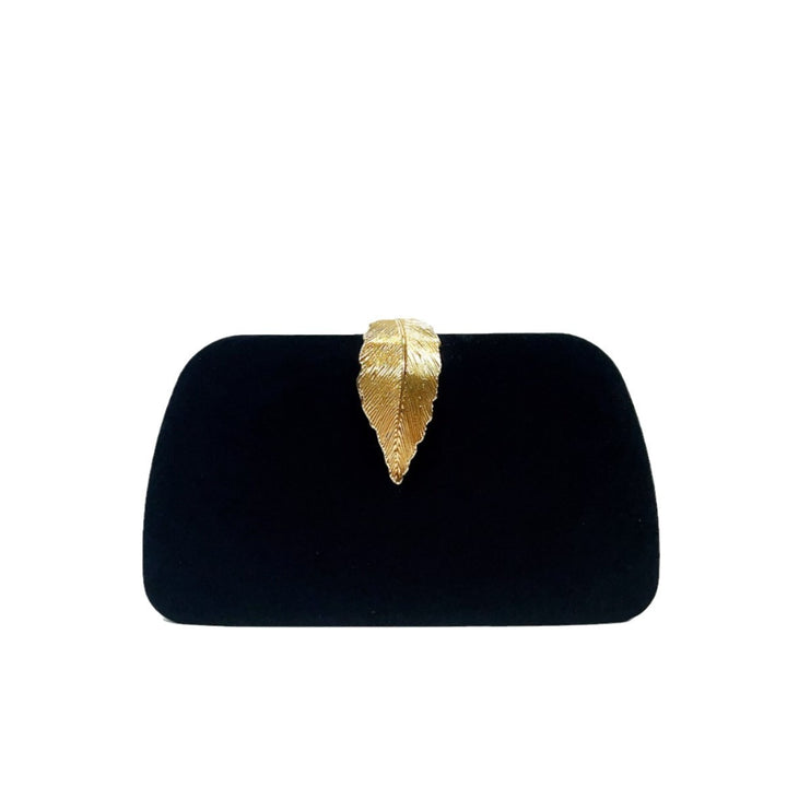 Elegant Leaf-Accented Evening Clutch