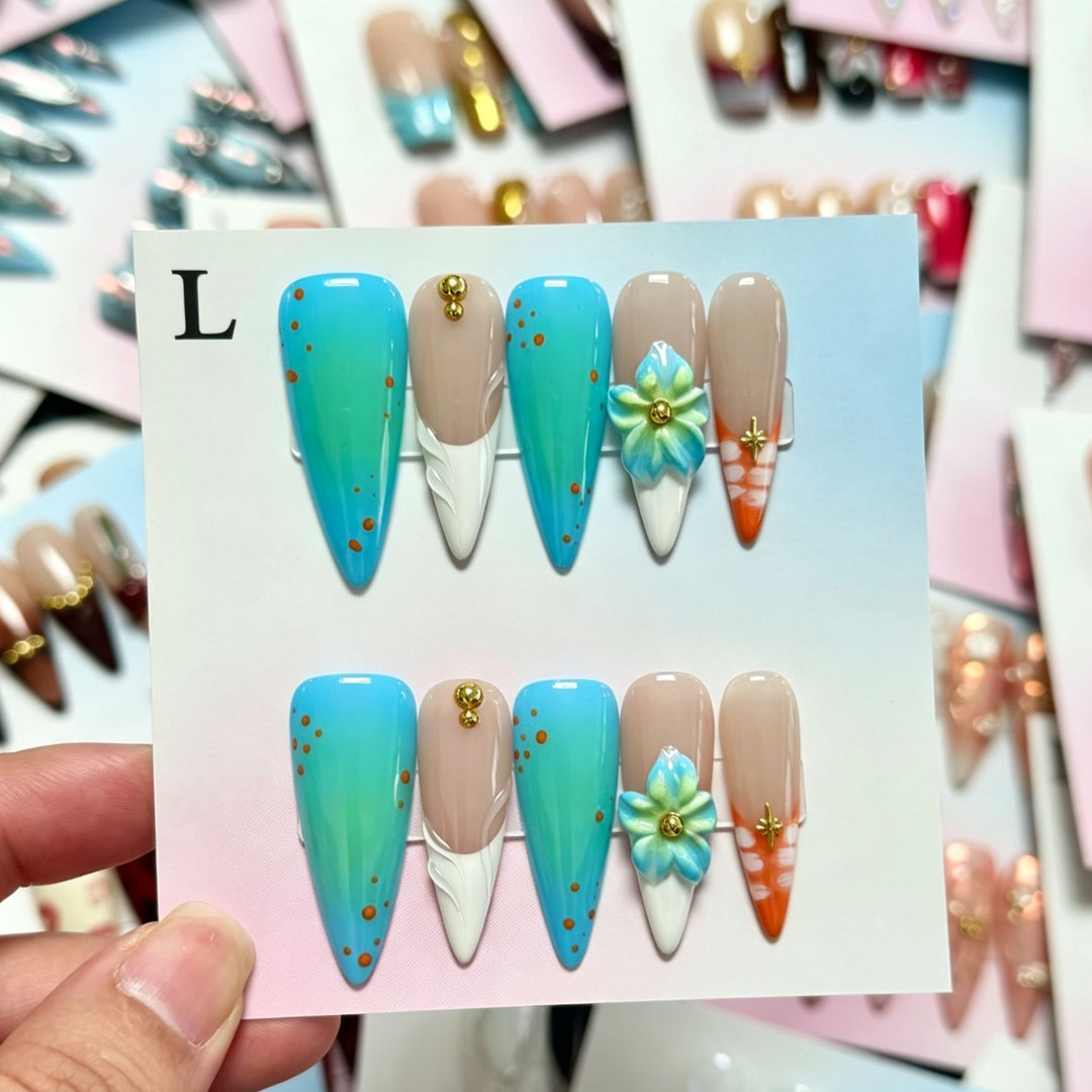 Creative Floral Design Press-On Nail Set
