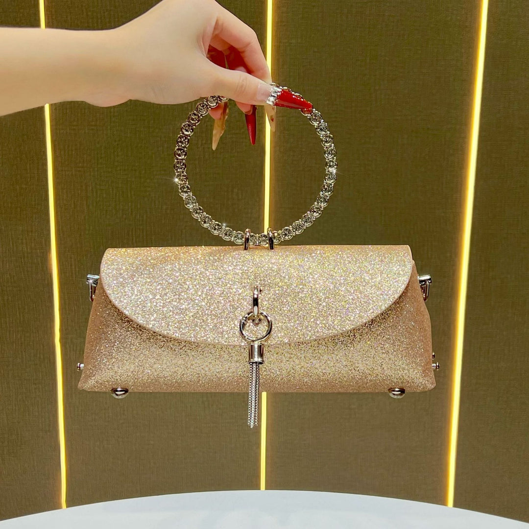 Sparkling Rhinestone-Handled Evening Clutch