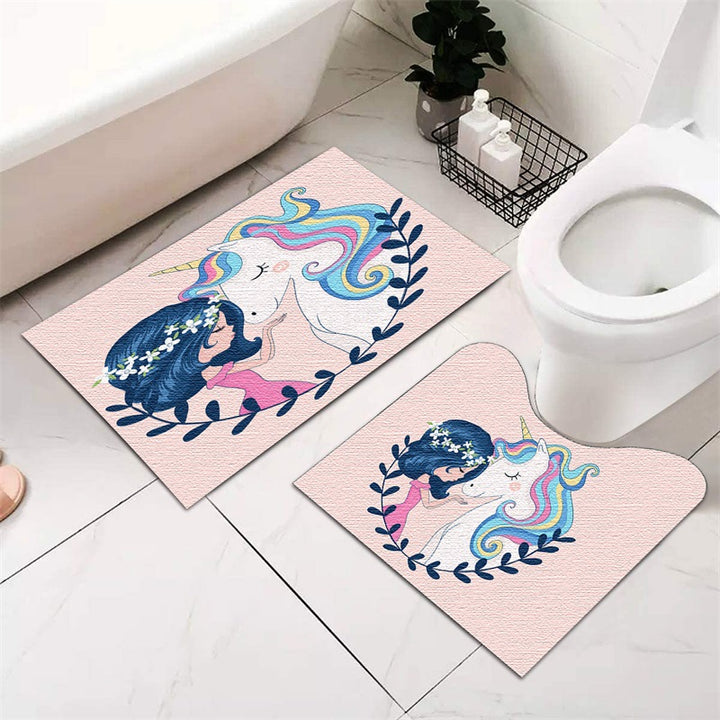 Festive Holiday-Themed Bathroom Mat Set