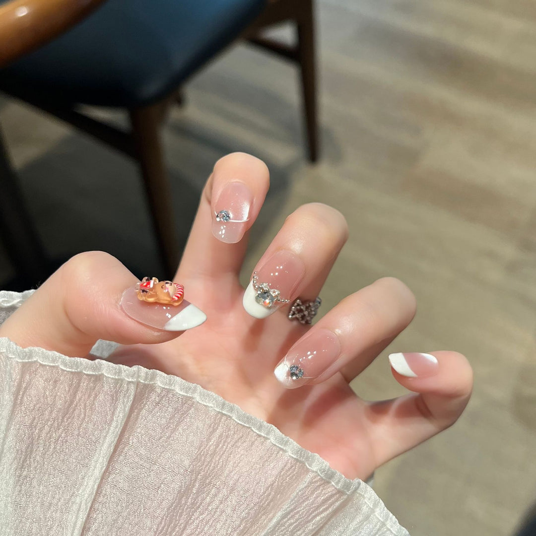 Elegant Nail Art Extensions with Pearl Accents Kalsten