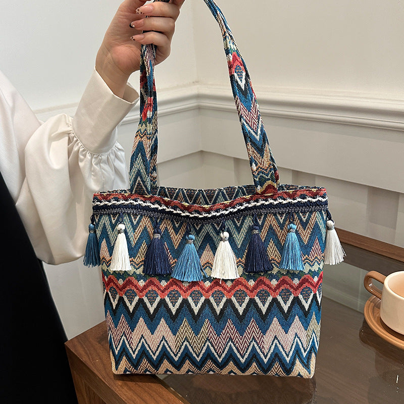 Geometric Patterned Decorative Tote Bag