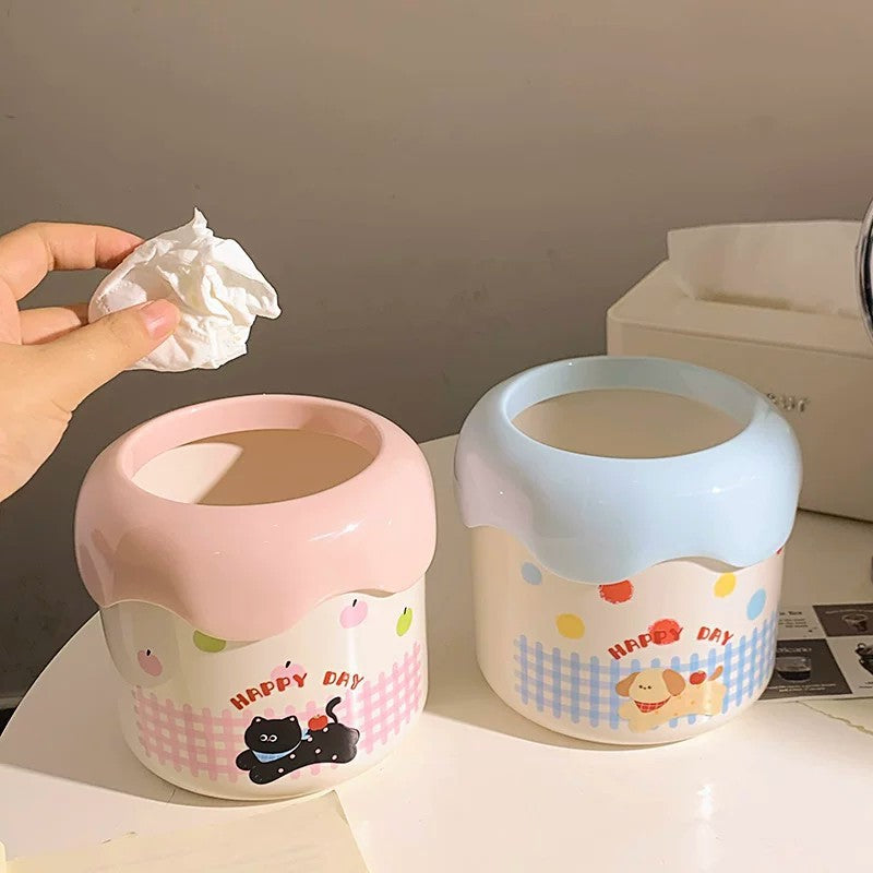 Decorative trash can with playful dog design Kalsten