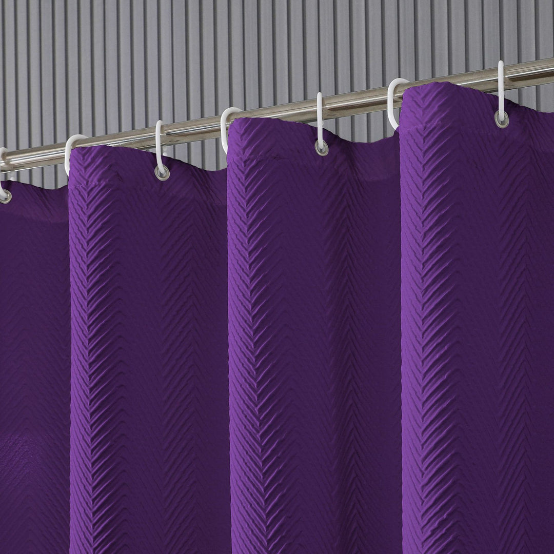Textured Leaf Motif Shower Curtain Kalsten