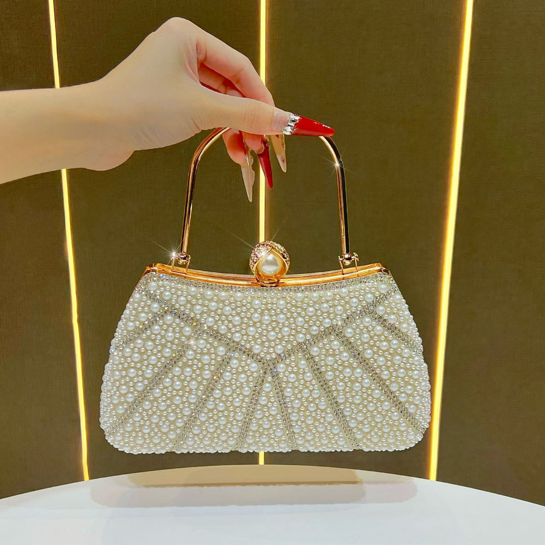 Pearlescent Beaded Evening Clutch