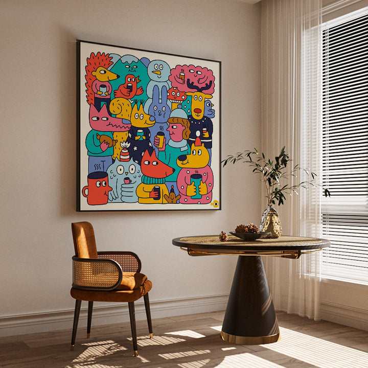 Colorful Cartoon Canvas Art