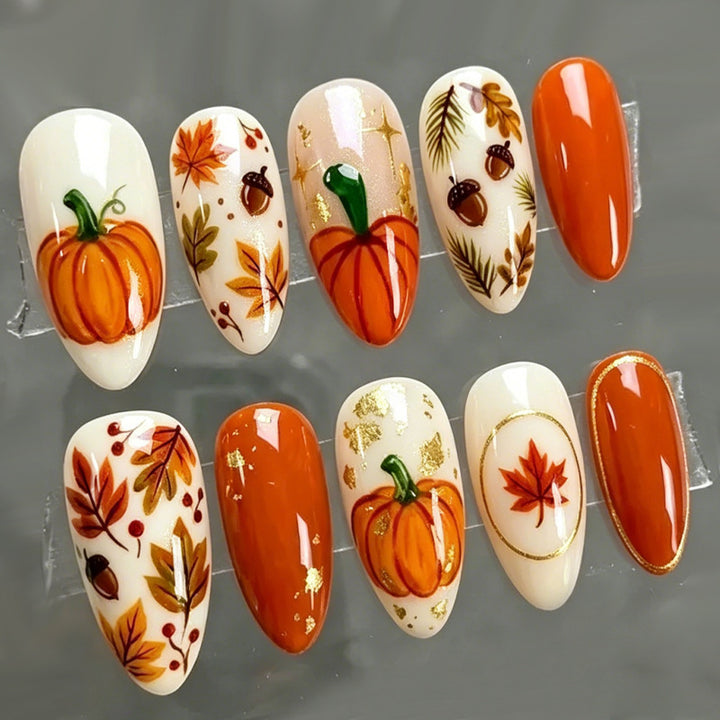 Artificial nail set with autumn motifs Kalsten