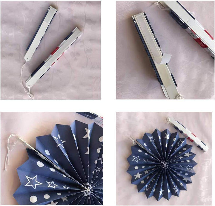 Unisex nan patriotic hanging paper fan and tassel party decoration set Kalsten