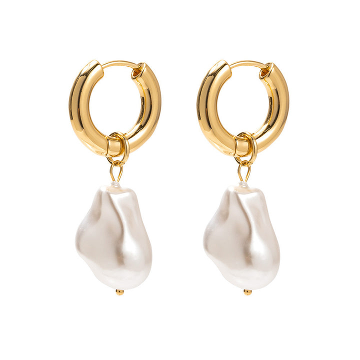 Fashionable earrings with double pearls Kalsten