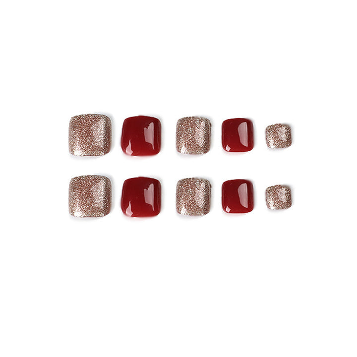 Glittery Press-On Pedicure Kit Kalsten