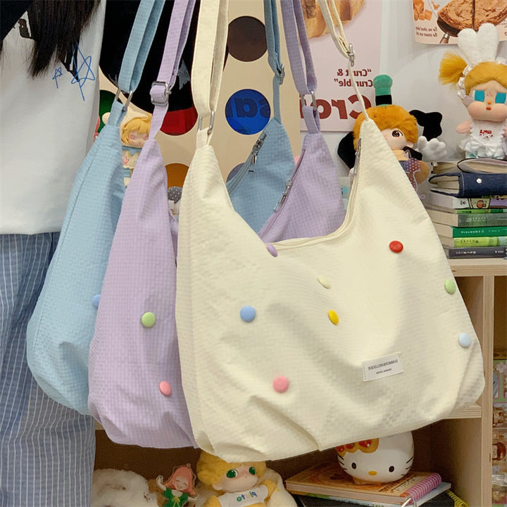 Casual Pop-Embellished Hobo Bag Kalsten