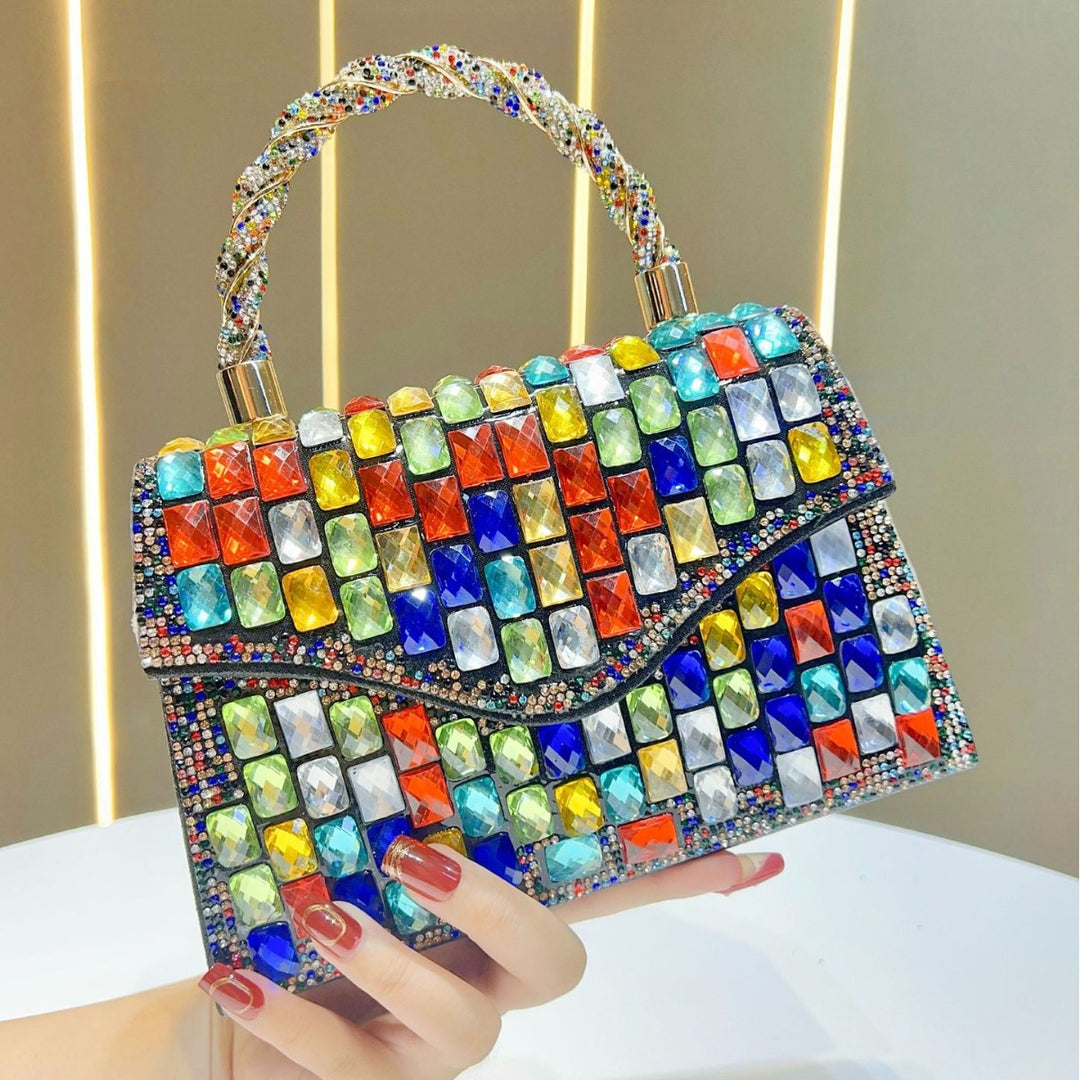 Colorful Rhinestone Evening Handbag